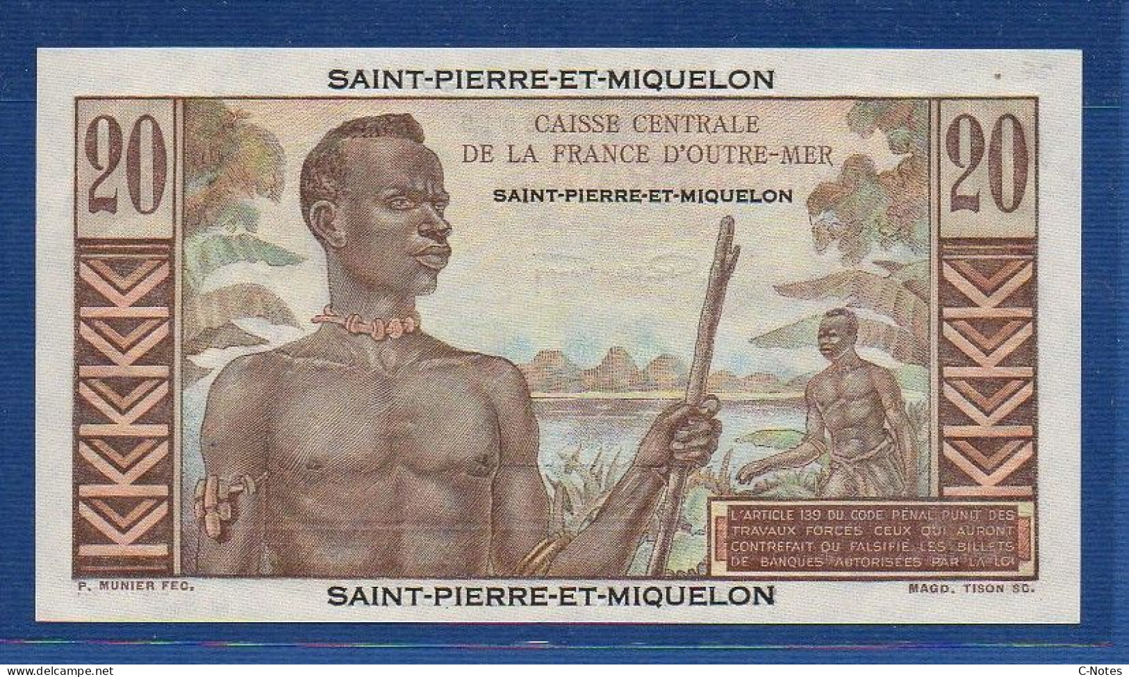 SAINT PIERRE & MIQUELON - P. 24 – 20 Francs ND (1950-1960) UNC, Serie K.25 98019 - Sonstige – Amerika