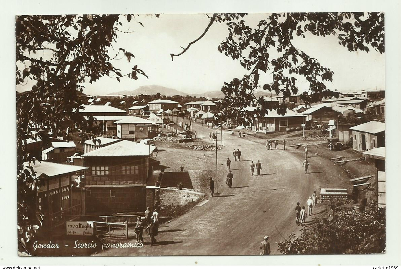 GONDAR - SCORCIO PANORAMICO 1939 VERA FOTOGRAFIA  -  VIAGGIATA FP - Erythrée