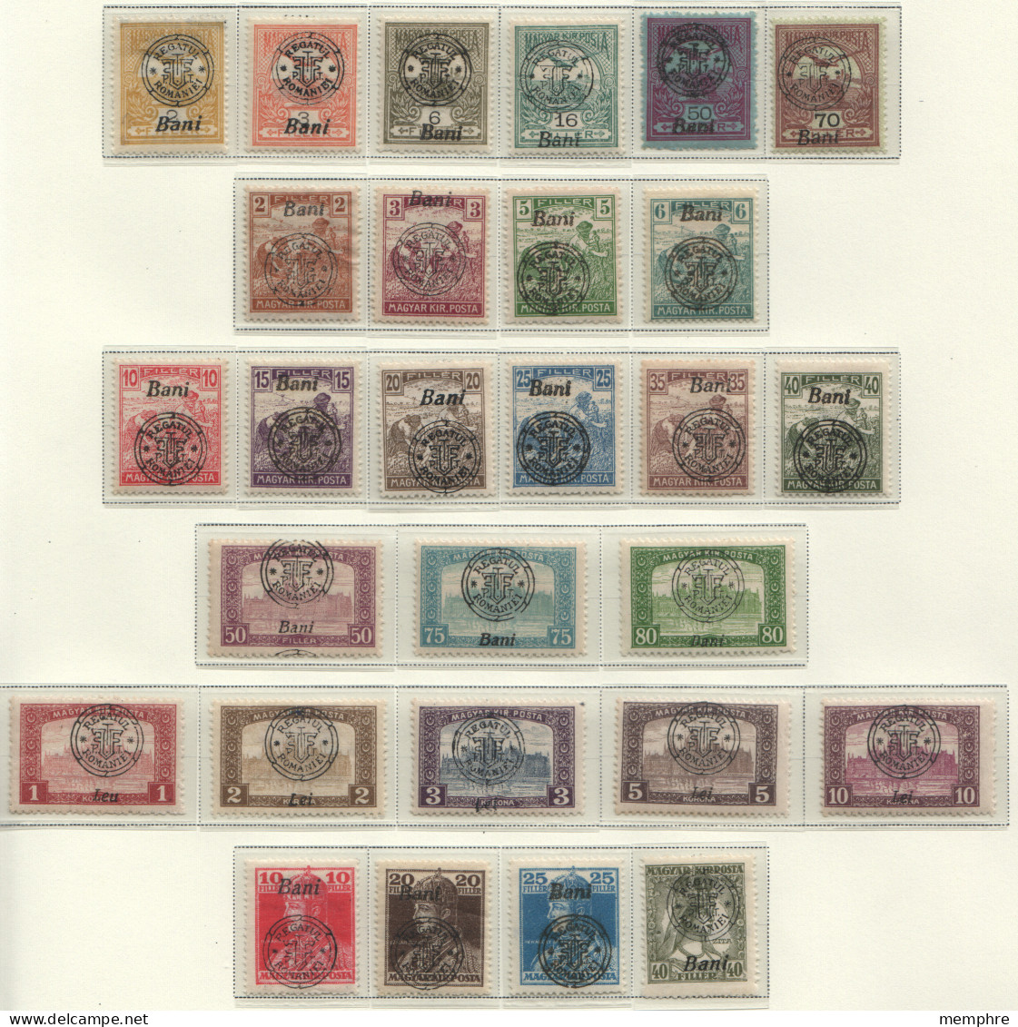 Transylvanie  Turul, Moissonneurs, Parlement Etc   Surcharges Type II  MiNr  13-18II, 26-49 II * Sauf 31 - Transylvanie