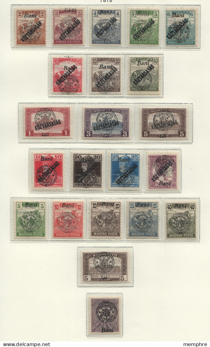 Transylvanie  Surcharges Type II  Sur Timbres Koztarsasag Et Magyar Posta MiNr  50-70 * - Transylvania