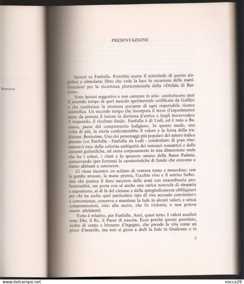 LIBRO STORICO - 1982 - FANFULLA DA LODI PARTECIPANTE ALLA DISFIDA DI BARLETTA - LODIGRAF EDITORE (STAMP269) - Geschichte