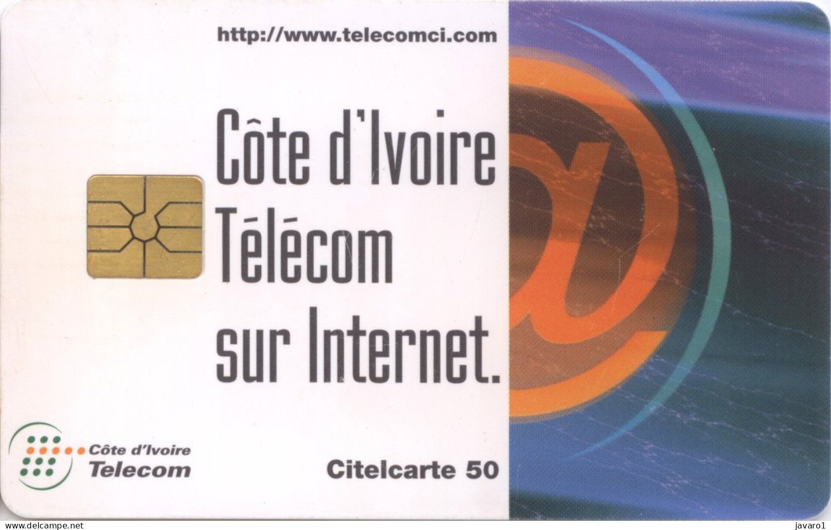 IVORY-COAST : CIT-0029A  50 Cote D'Ivoire Telecom Sur Internet ( Batch: 0001165112) USED - Ivoorkust