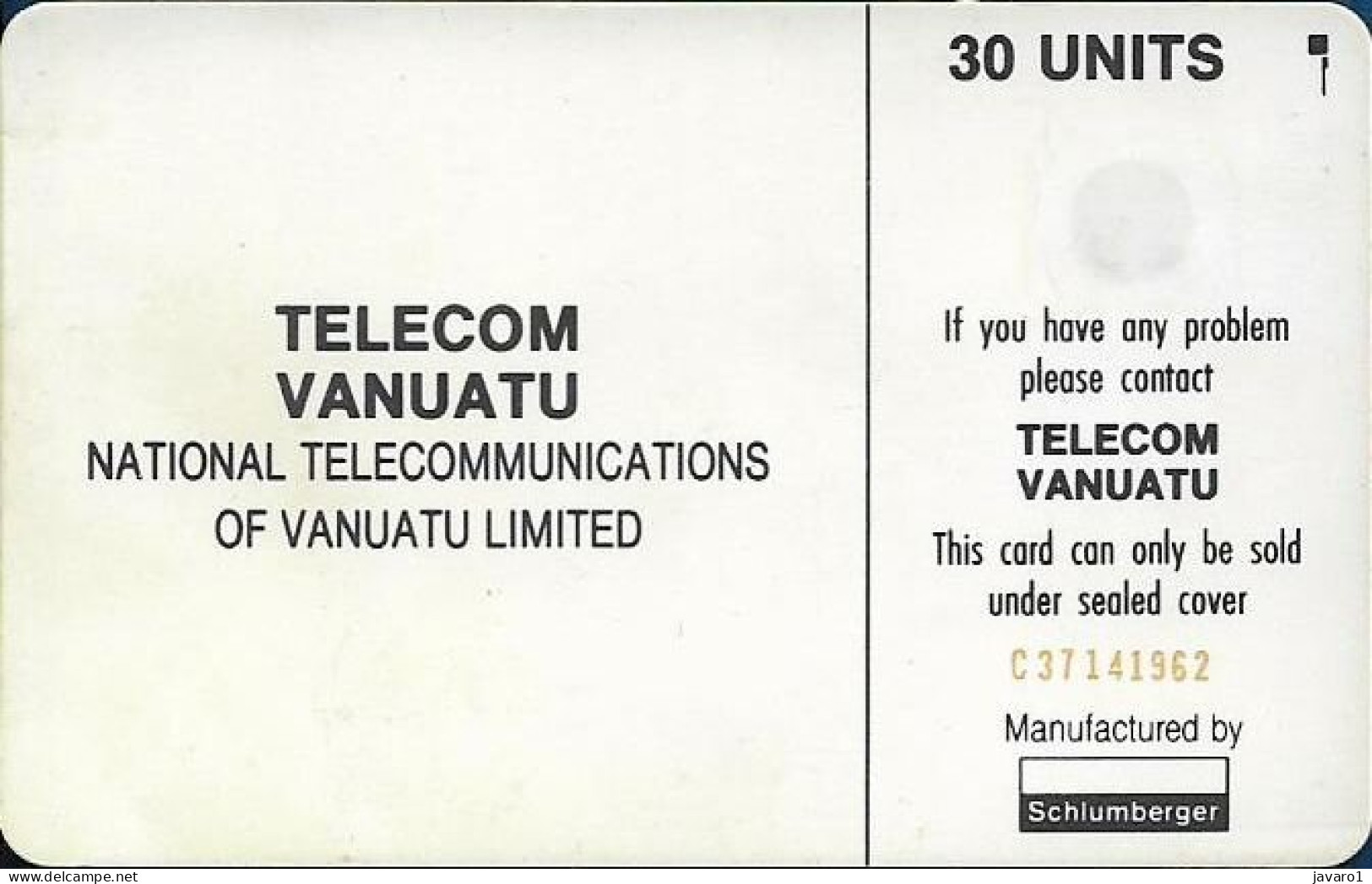VANUATU : TVA-0004A TVL Logo 30 (SC7 AFNOR) ( Batch: C37141962) USED (x) - Vanuatu
