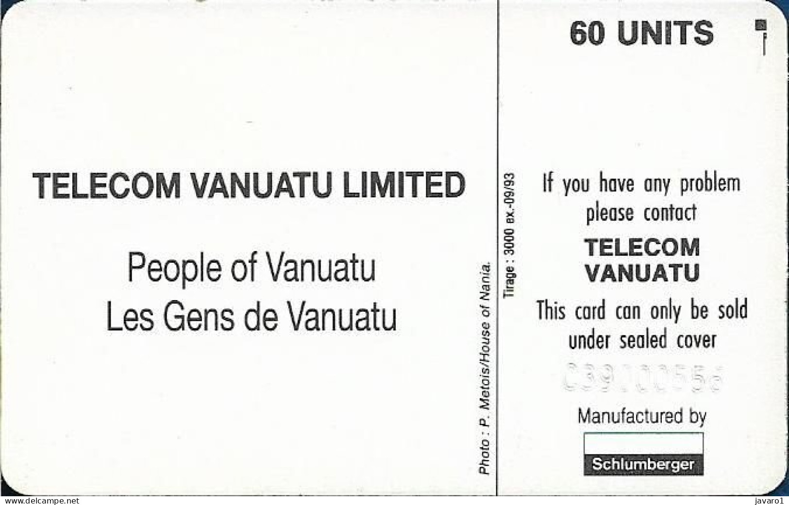 VANUATU : TVA-0008 Old Woman (Chip SC5) ( Batch: C39000556) MINT - Vanuatu