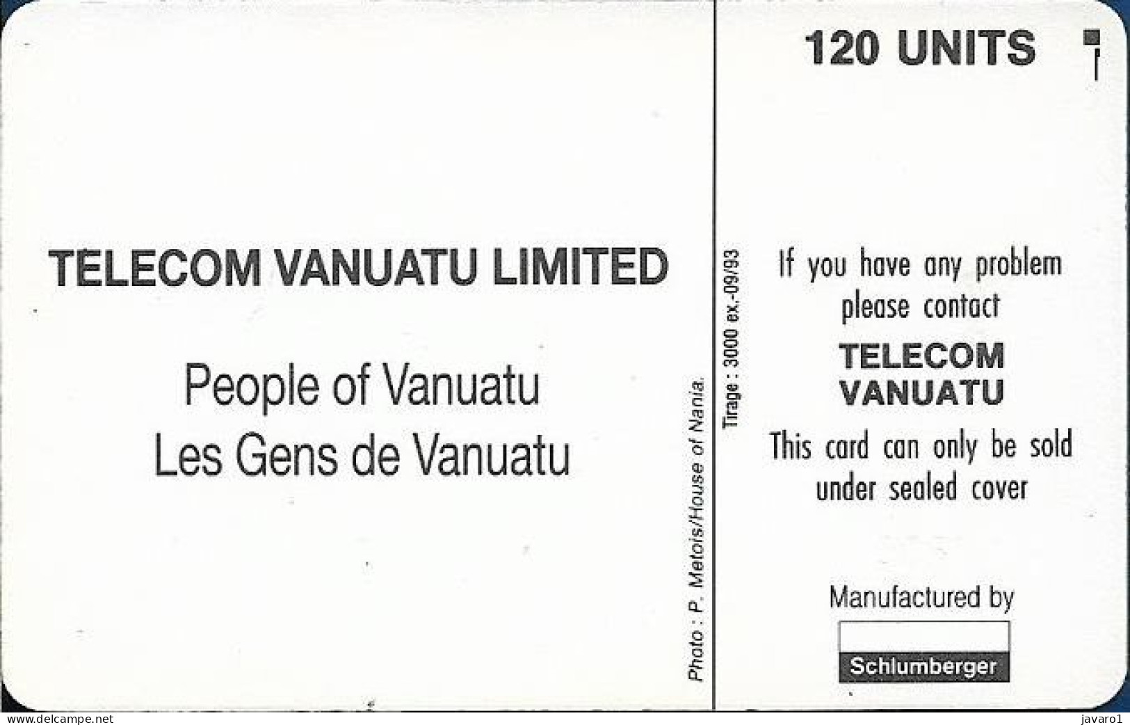 VANUATU : TVA-0009 Old Man (Chip SC5) ( Batch: 00553) MINT - Vanuatu