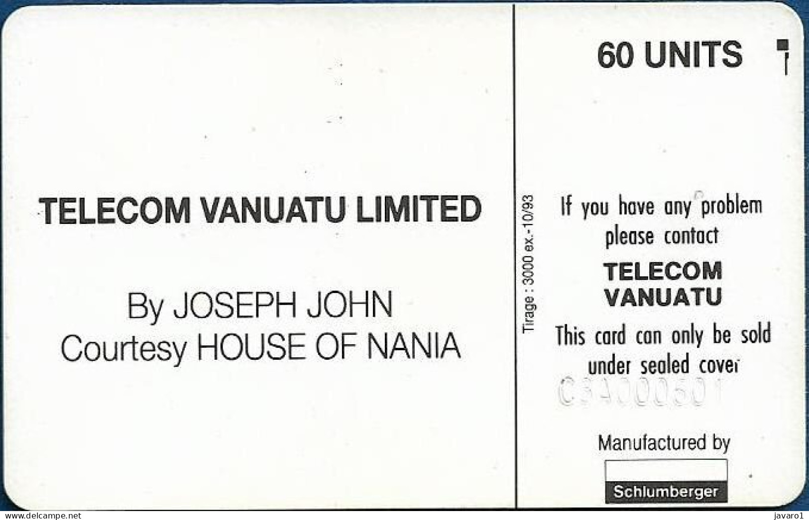 VANUATU : TVA-0014 Golf ( Batch: C3A000601) USED - Vanuatu