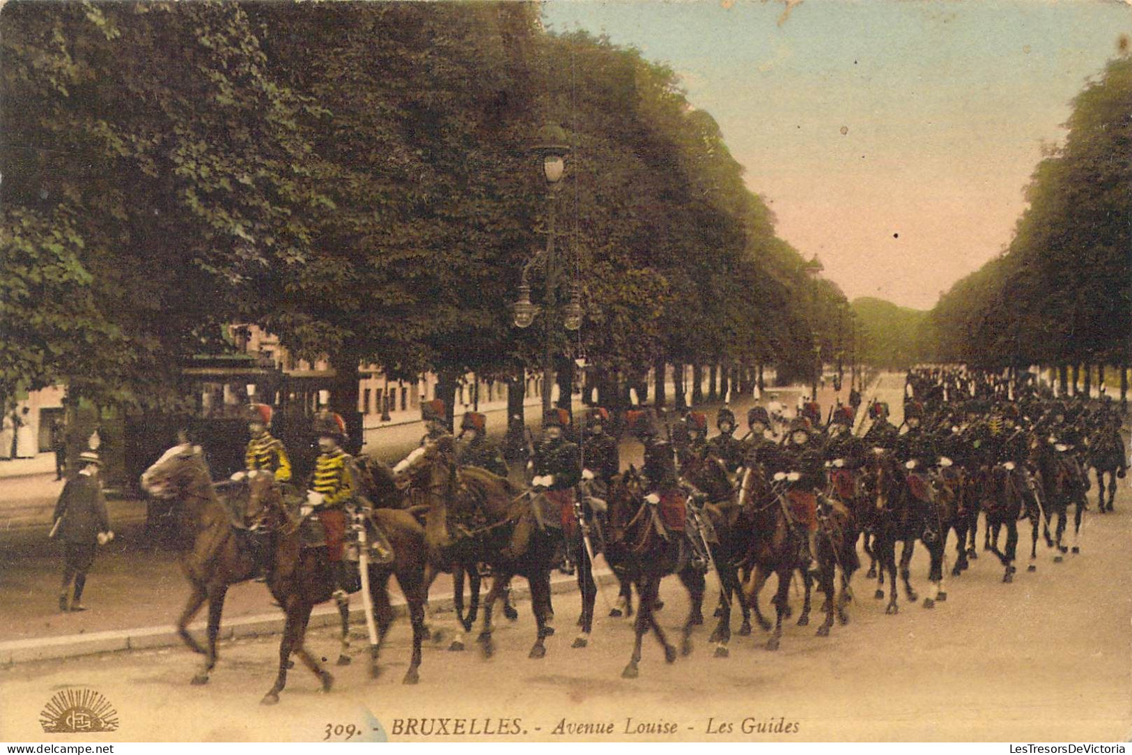 BELGIQUE - Bruxelles - Avenue Louise - Les Guides - Carte Postale Ancienne - Corsi