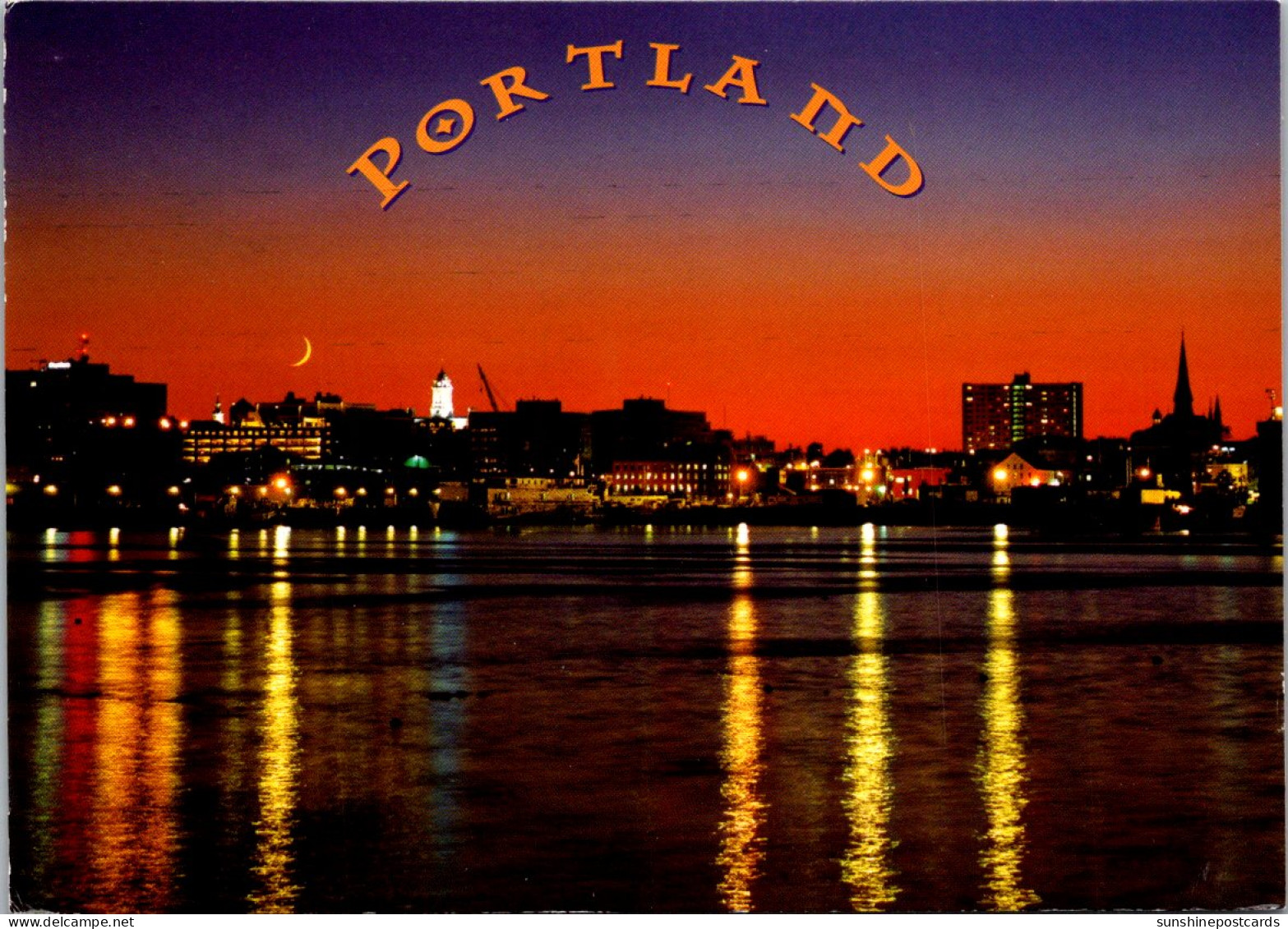 Oregon Portland Skyline At Night 2005 - Portland