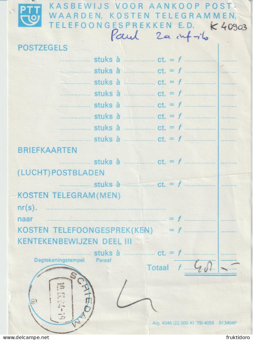 The Netherlands Postal Invoice Schiedam 1984 - Paesi Bassi