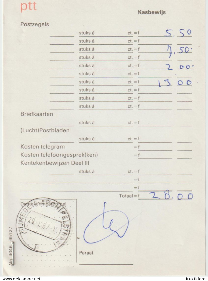 The Netherlands Postal Invoice Nijmegen 1987 - Holanda