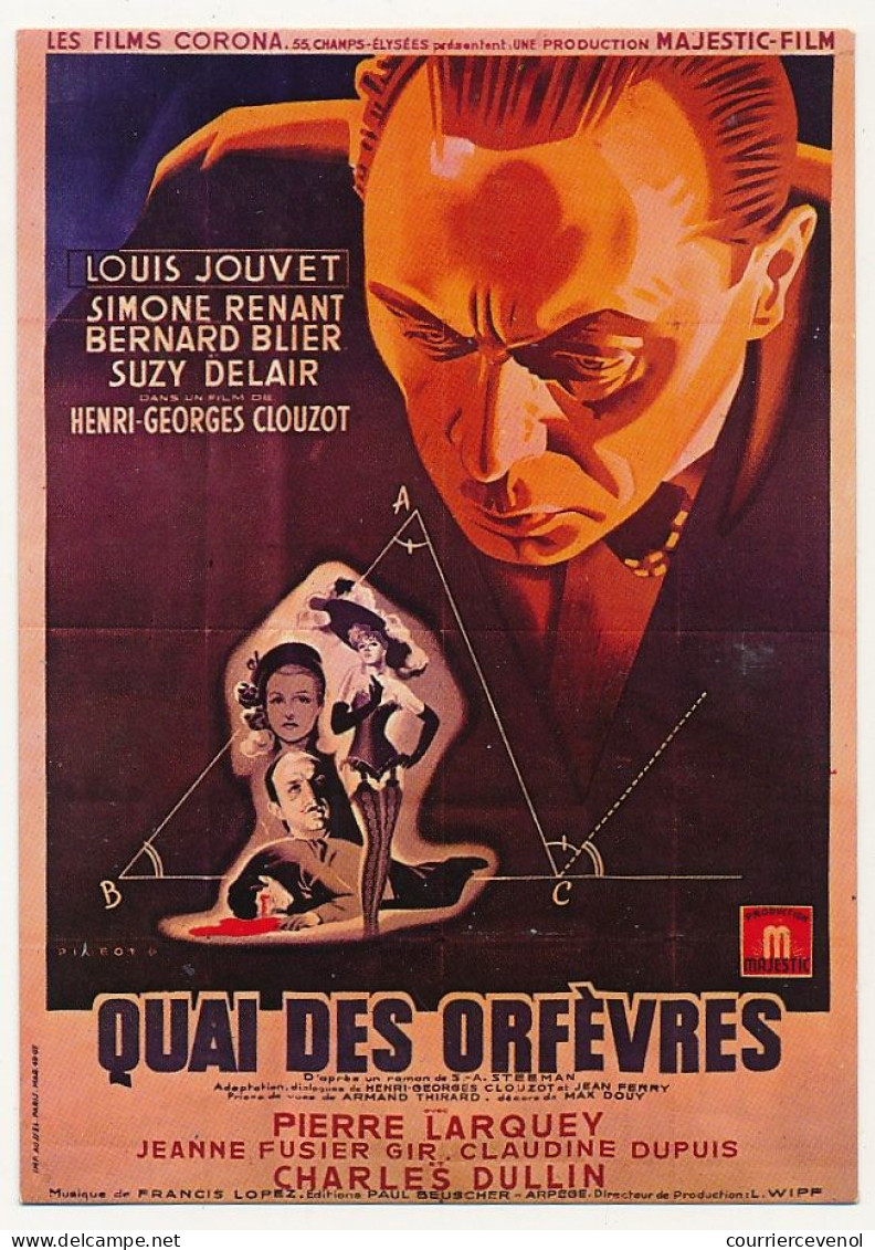 CPM - Reproduction D'affiche CINEMA - Quai Des Orfèvres (Louis Jouvet, Bernard Blier, Simone Renant...) - Advertising