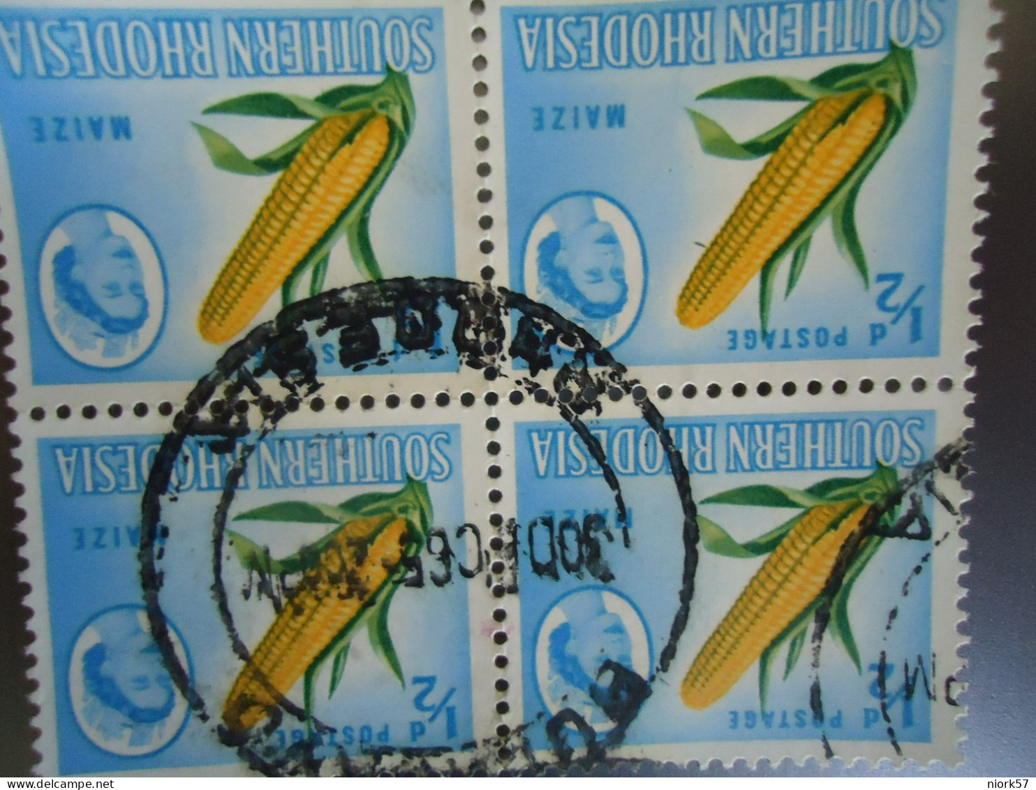 SOUTHERN RHODESIA  USED STAMPS BLOCK OF 4 FOOD    WITH POSTMARK - Southern Rhodesia (...-1964)