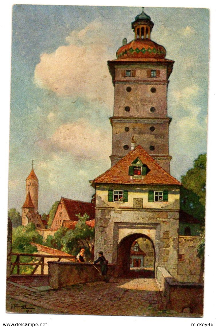 Allemagne--DINKELSBUEHL-- Segringer Tor (animée)...illustrateur J.Frank......colorisée - Dinkelsbuehl