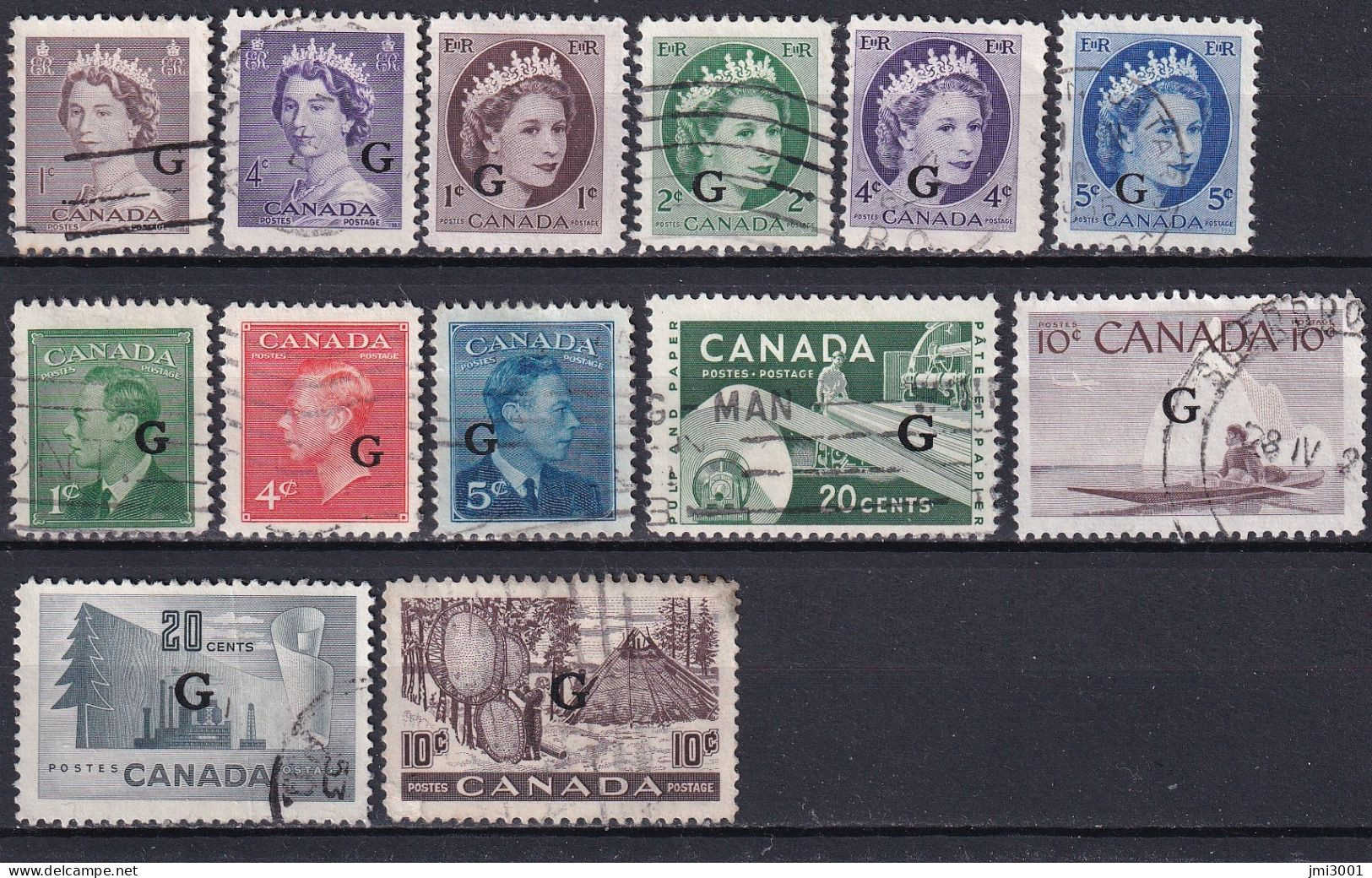 Canada   Lot   Service    ° - Overprinted