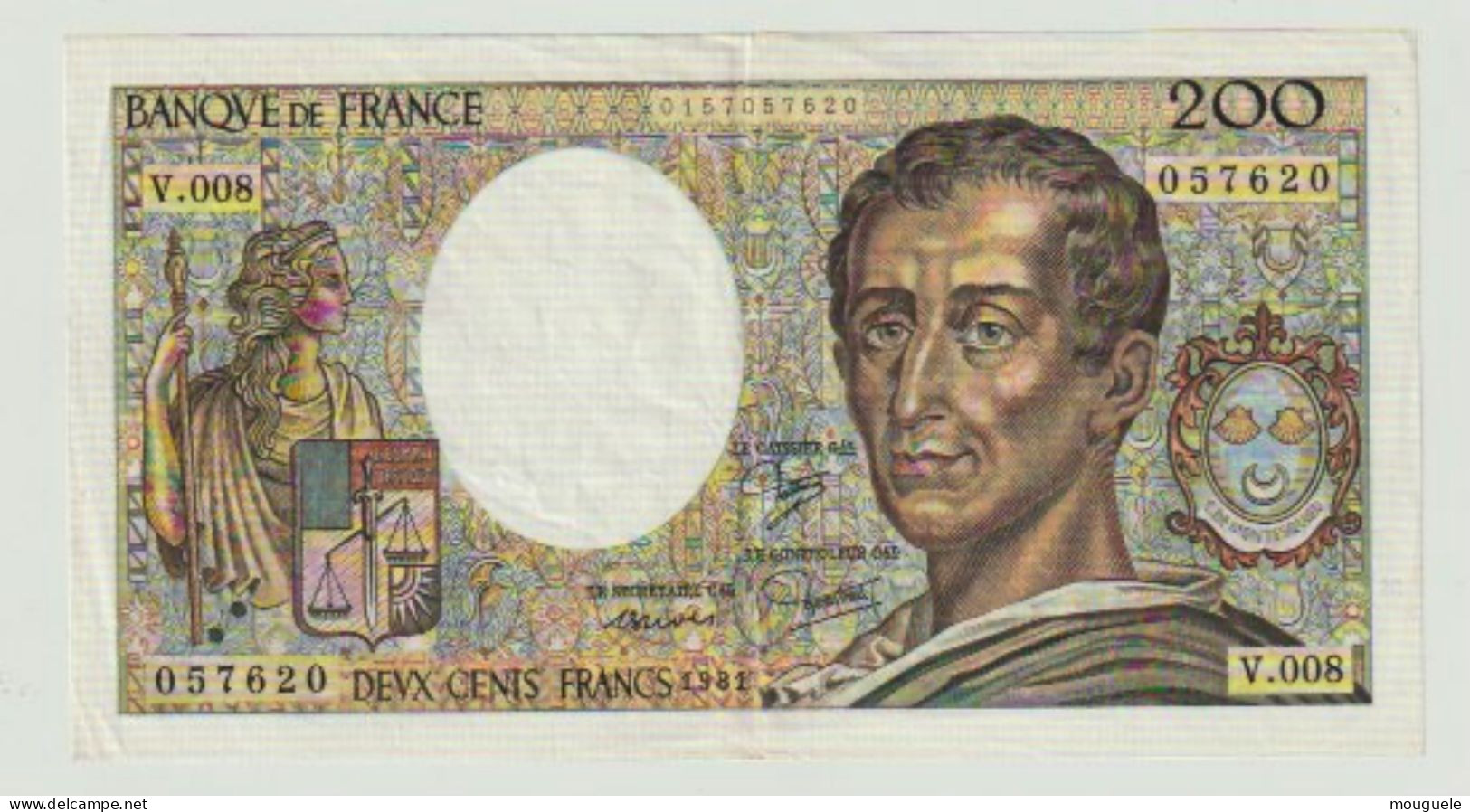 200 Francs  Montesquieu 1981 Alphabet  V008 - 200 F 1981-1994 ''Montesquieu''