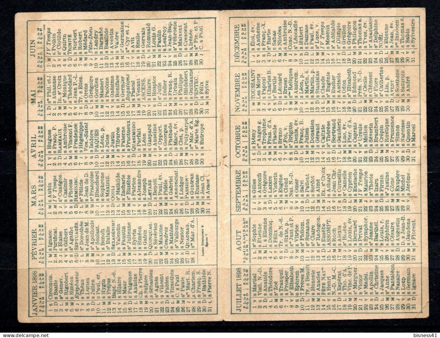 Col34 France Calendrier De 1898 Meunier Farine Moulin Froment - Formato Piccolo : ...-1900