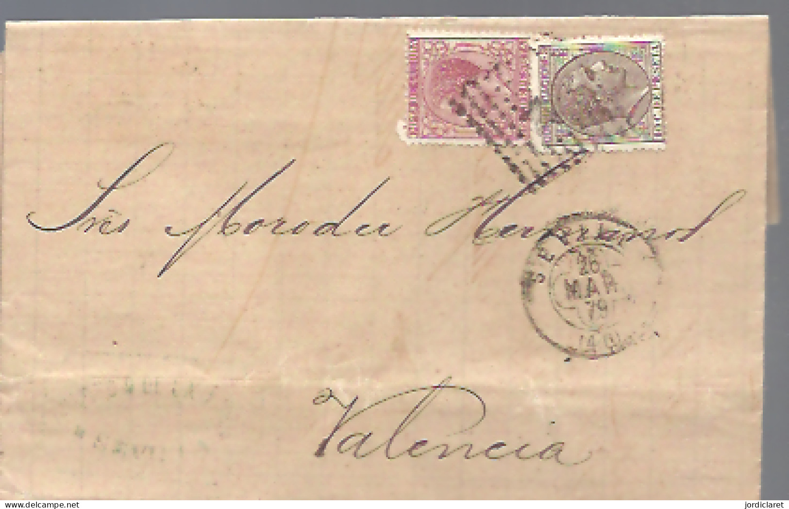 CARTA  1879  SEVILLA A VALENCIA - Covers & Documents