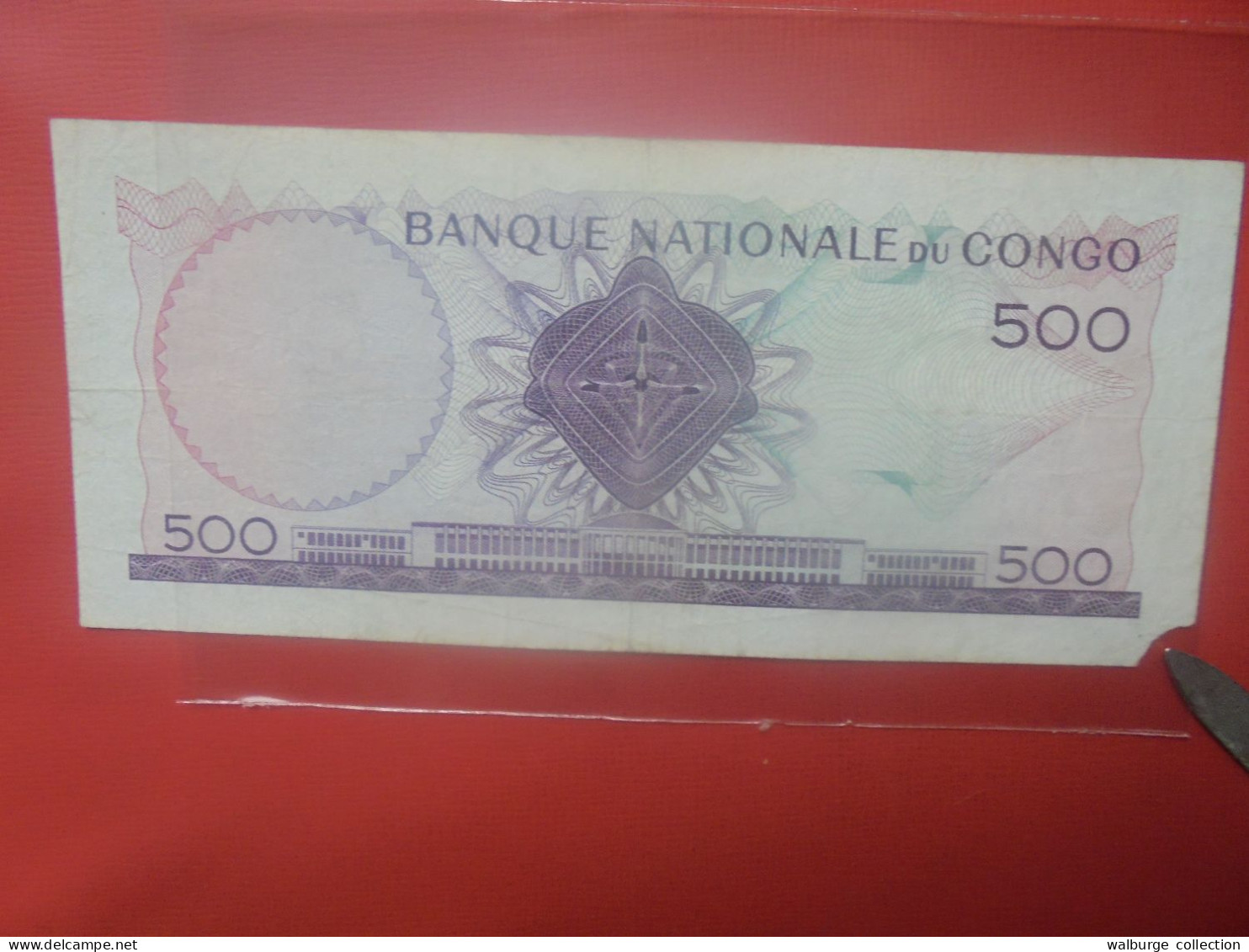 CONGO 500 FRANCS 1961 Circuler ASSEZ RARE 1 COIN ABIMER ! (B.29) - République Démocratique Du Congo & Zaïre