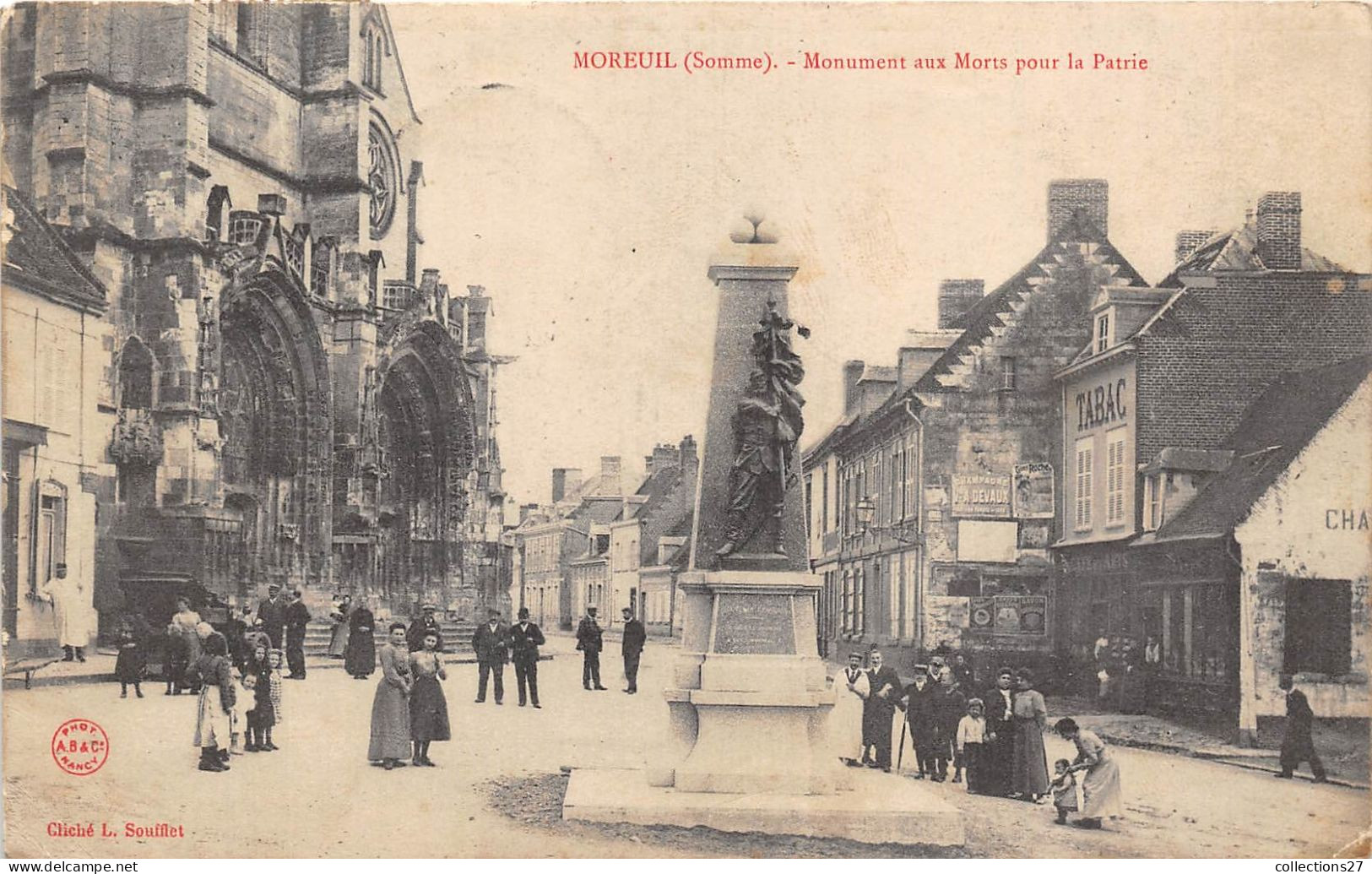 80-MOREUIL- MONUMENT AUX MORTS POUR LA PATRIE - Moreuil