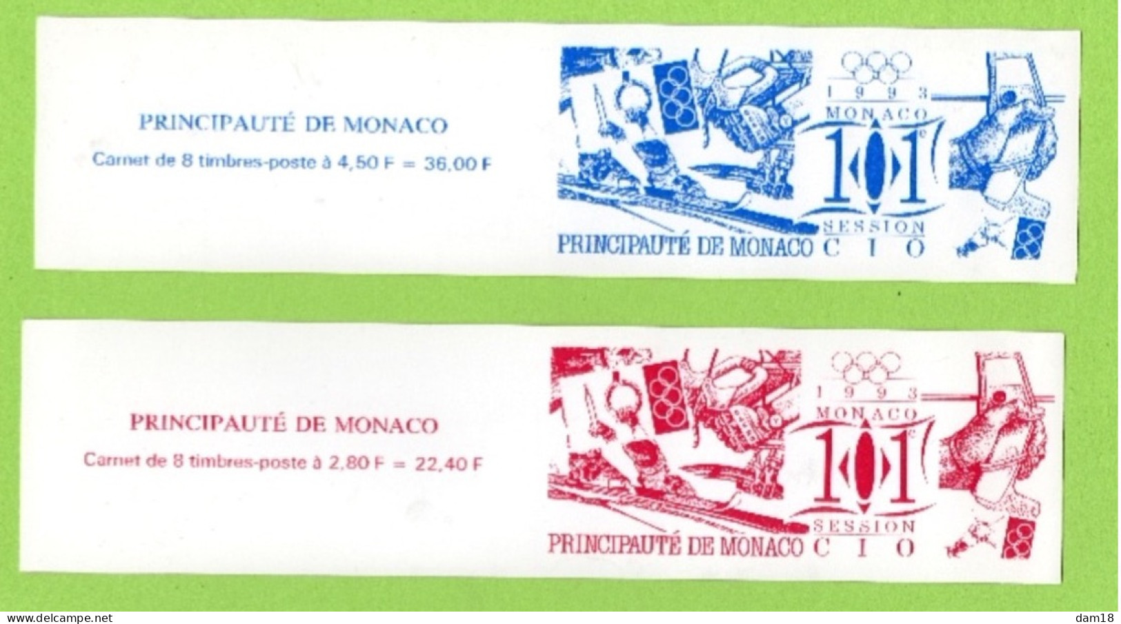 MONACO 2 CARNETS N° 10 ET 11 OBLITERES MONACO-A  Du 20 09 1993 SUPERBES PHOTOS R/V - Carnets