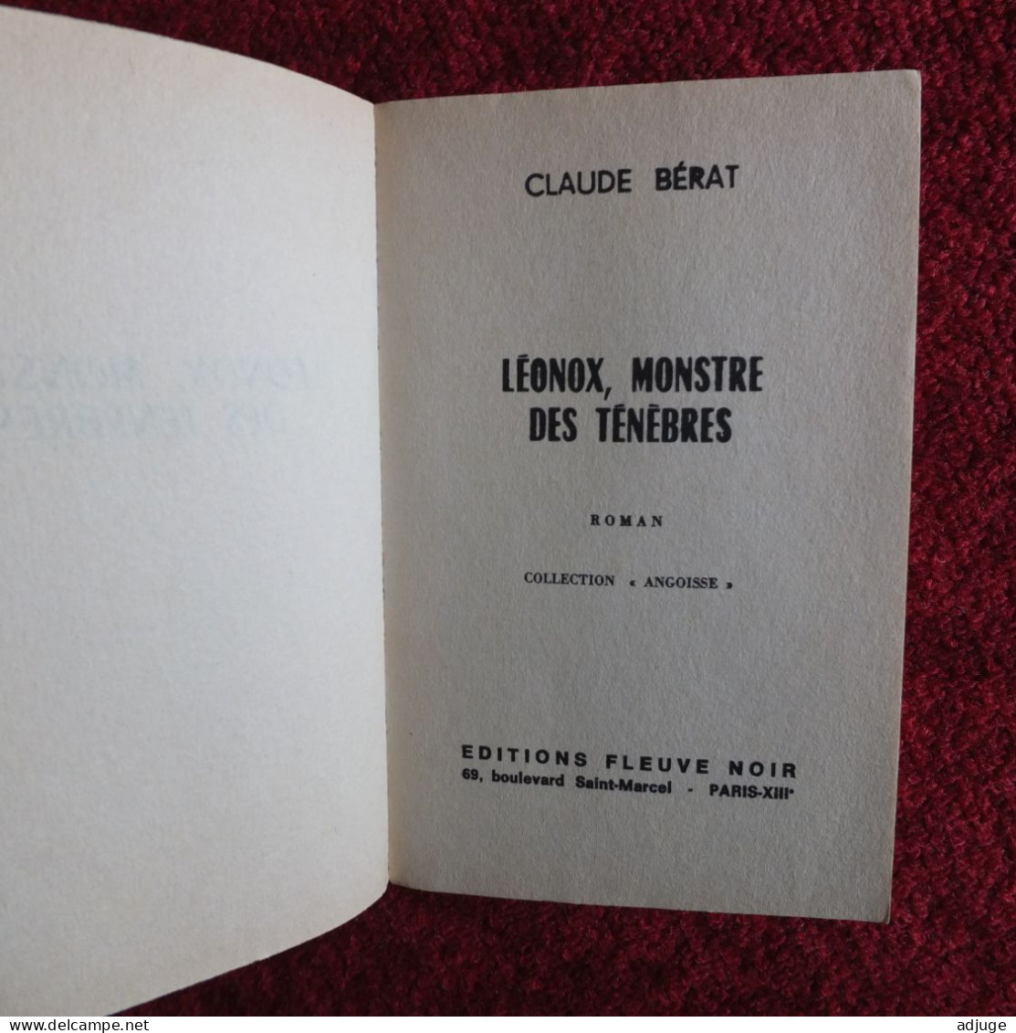 Paul BÉRA - LÉONOX Monstre Des Ténèbres - Fleuve Noir ANGOISSE  - N°207 _ EO 1971_  Michel Gourdon*TOP ** - Fleuve Noir