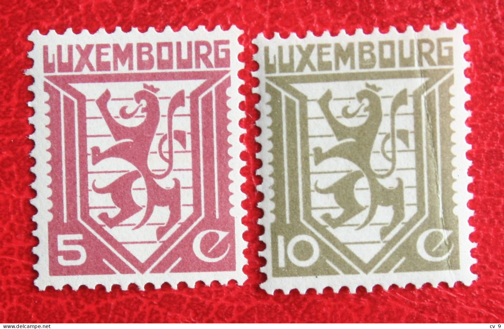 READ State Coat Of Arms Mi 232-233 Yv 231-232 1930 Ongebruikt / MH Luxembourg Luxemburg - 1926-39 Charlotte Right-hand Side