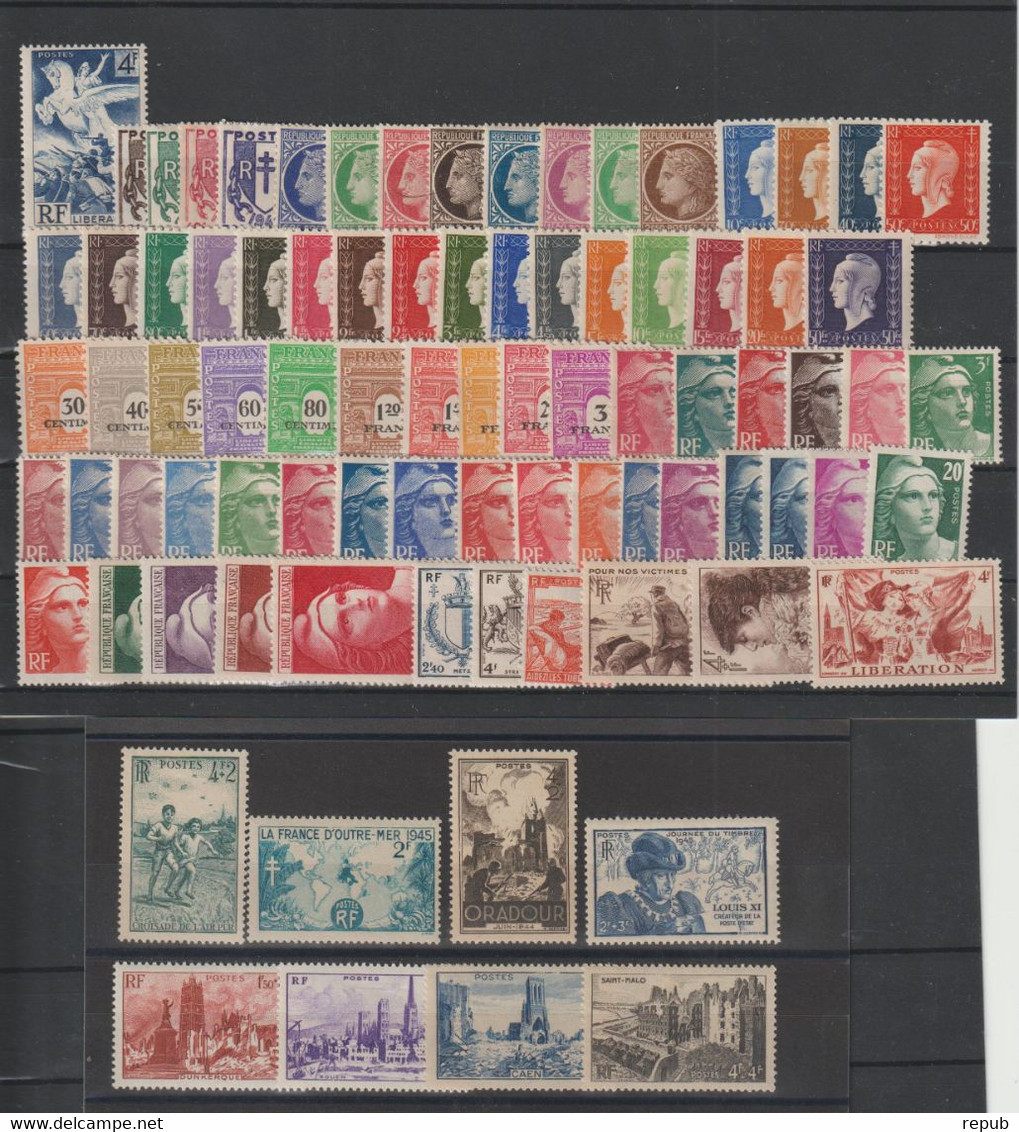 France Année Complète 1945 Du 669 Au 747, 85 Val ** MNH - 1940-1949