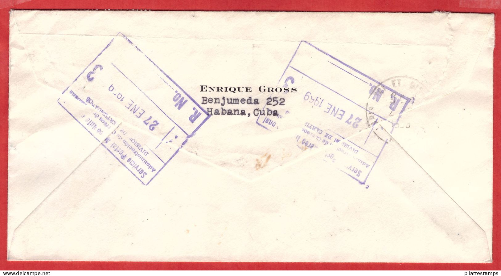 CUBA LETTRE RECOMMANDEE DE 1959 POUR PARIS FRANCE - Briefe U. Dokumente