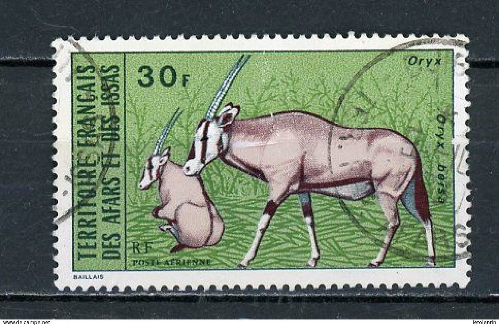 AFARS ET ISSAS - FAUNE - POSTE AERIENNE  - N°Yt 80 Obli. - Used Stamps