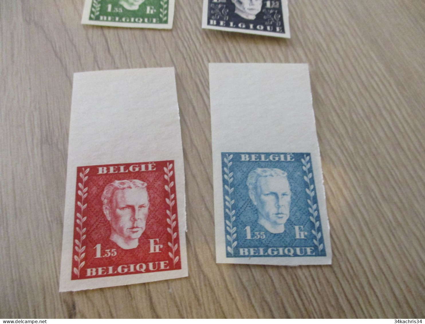 Essai - Prince Charles (1947) Belgique Belgie   4 Non Dentelés Sans Gomme Rare!!! - Ensayos & Reimpresiones