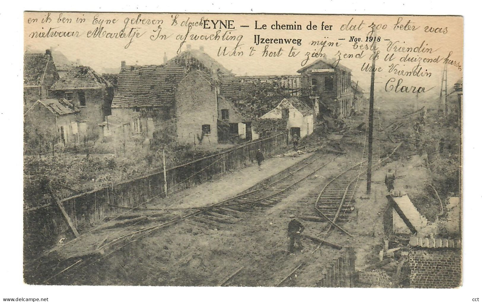 Eyne  Eine   Oudenaarde   Le Chemin De Fer  Ijzerenweg    STATIE GARE STATION    EERSTE WERELDOORLOG - Oudenaarde