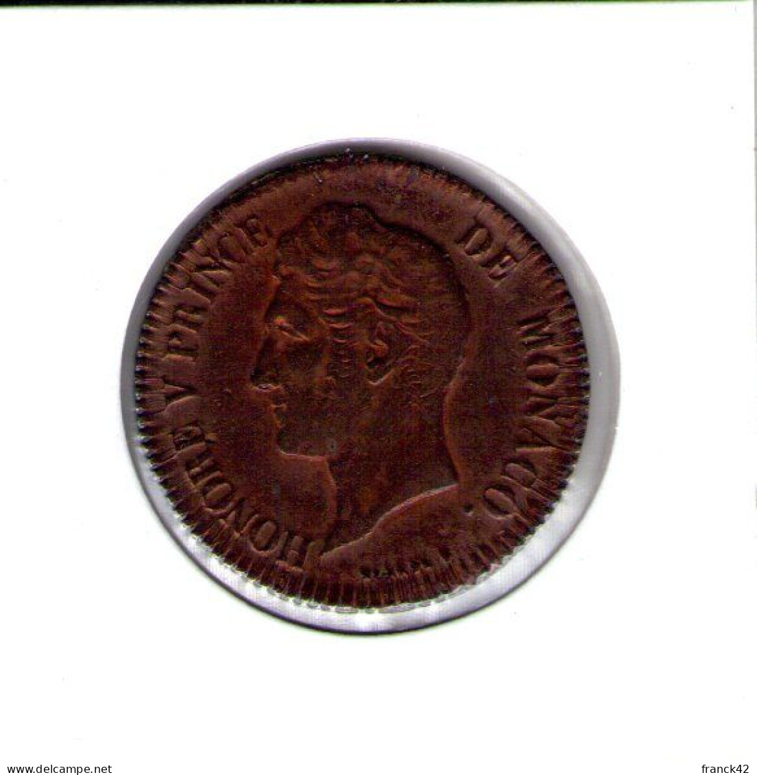 Monaco. Honoré V. 5 Centimes 1837 - 1819-1922 Onorato V, Carlo III, Alberto I