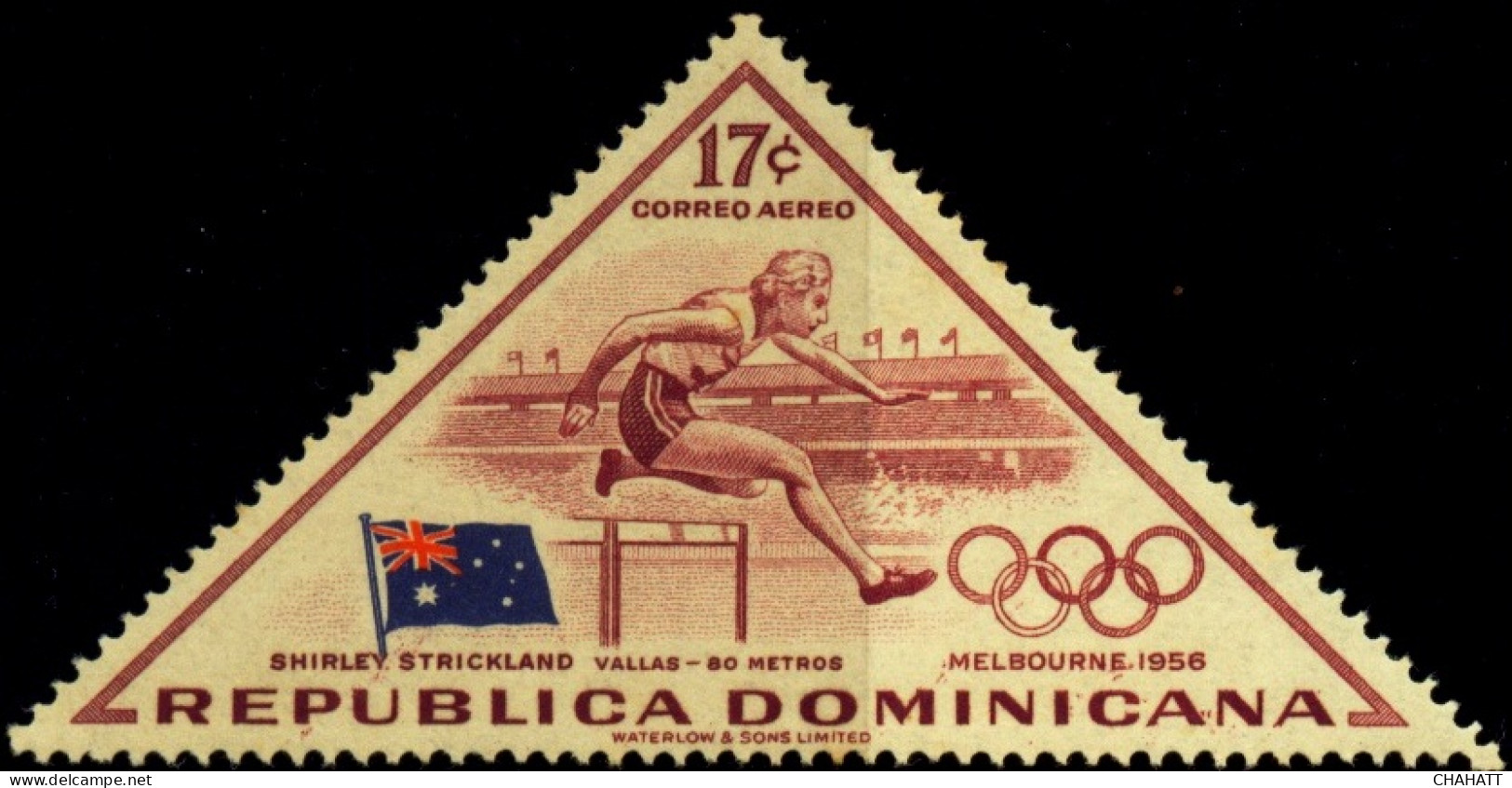 OLYMPICS-1956-MELBOURNE- ATHLETICS - ODD SHAPED -DOMINICANA-MNH-A5-108 - Sommer 1956: Melbourne