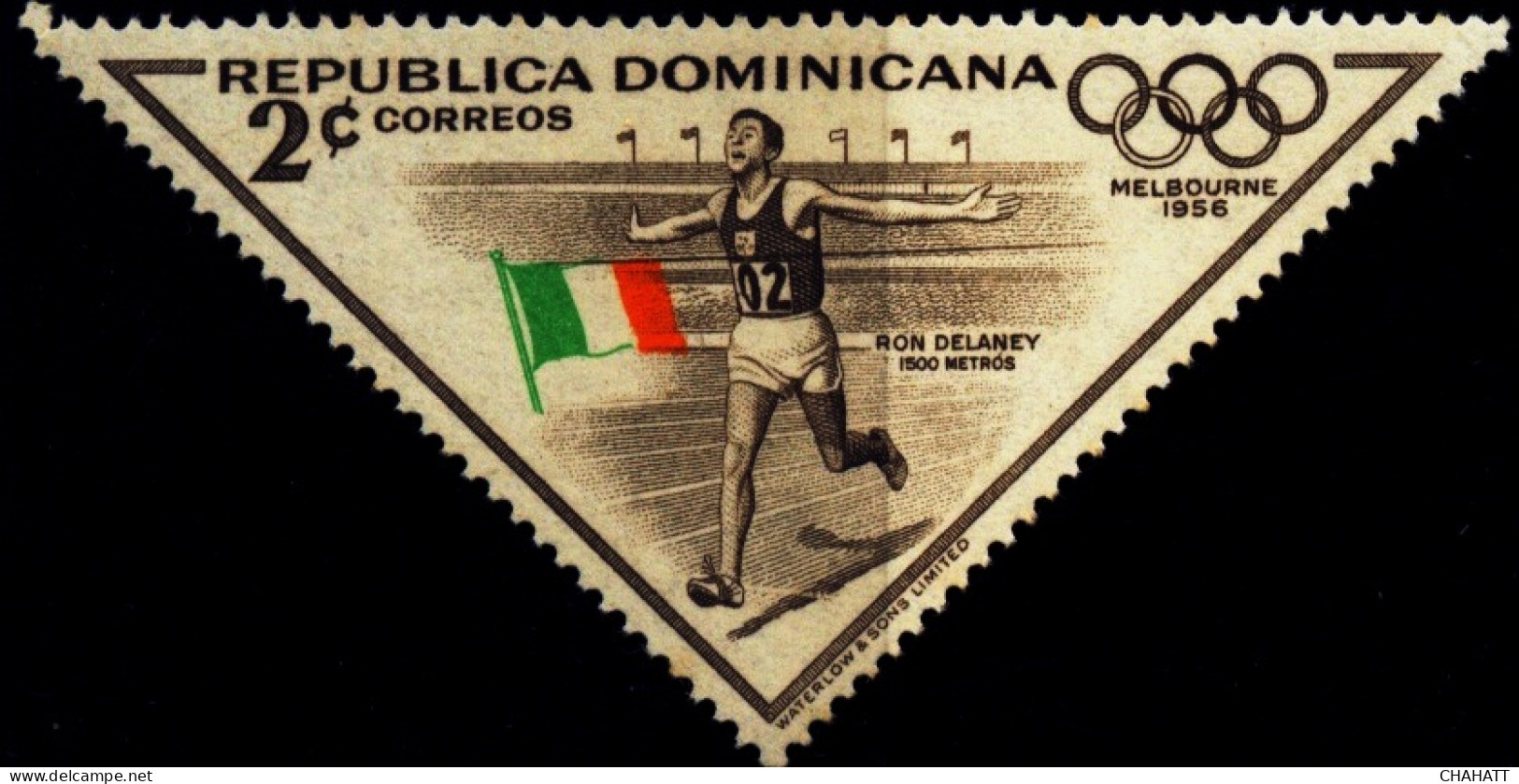 OLYMPICS-1956-MELBOURNE- ATHLETICS - ODD SHAPED -DOMINICANA-MNH-A5-108 - Estate 1956: Melbourne