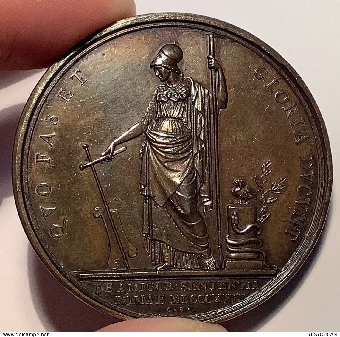 1824 Medaille  SPL Ercole Consalvi 1757-1824 Cardinal Diplomate États Pontificaux (medal Italy Stato Pontificio Napoléon - Vatican