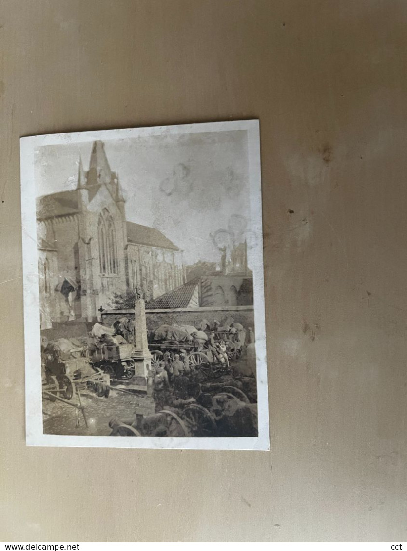 Eernegem Erneghem   FOTO Van Duitse Troepen Voor De Kerk    EERSTE WERELDOORLOG - Ichtegem