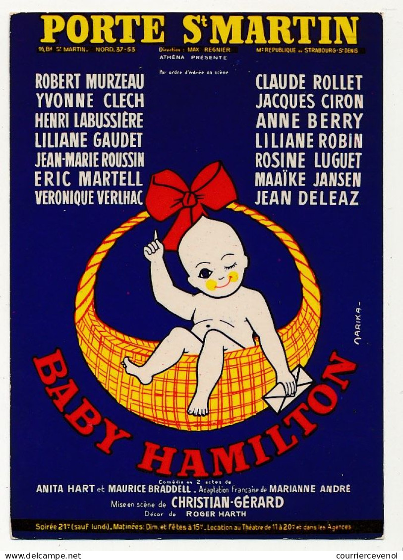 CPM - Reproduction D'affiche - THEATRE DE LA PORTE SAINT MARTIN - BABY HAMILTON - Werbepostkarten