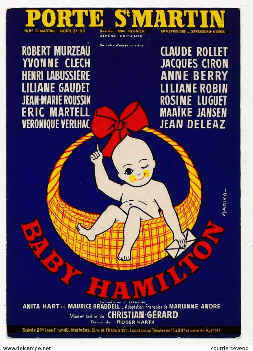 CPM - Reproduction D'affiche - THEATRE DE LA PORTE SAINT MARTIN - BABY HAMILTON - Théâtre