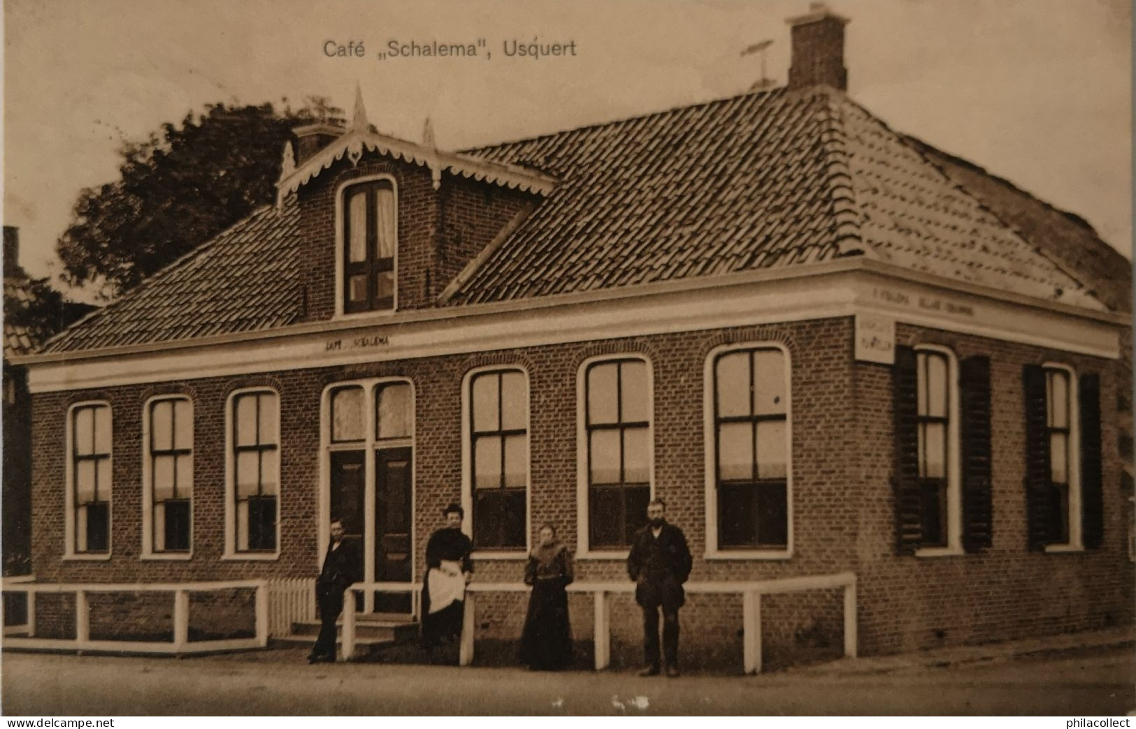 Usquert (Grn.) Cafe Schalema 1912 Topkaart - Andere & Zonder Classificatie