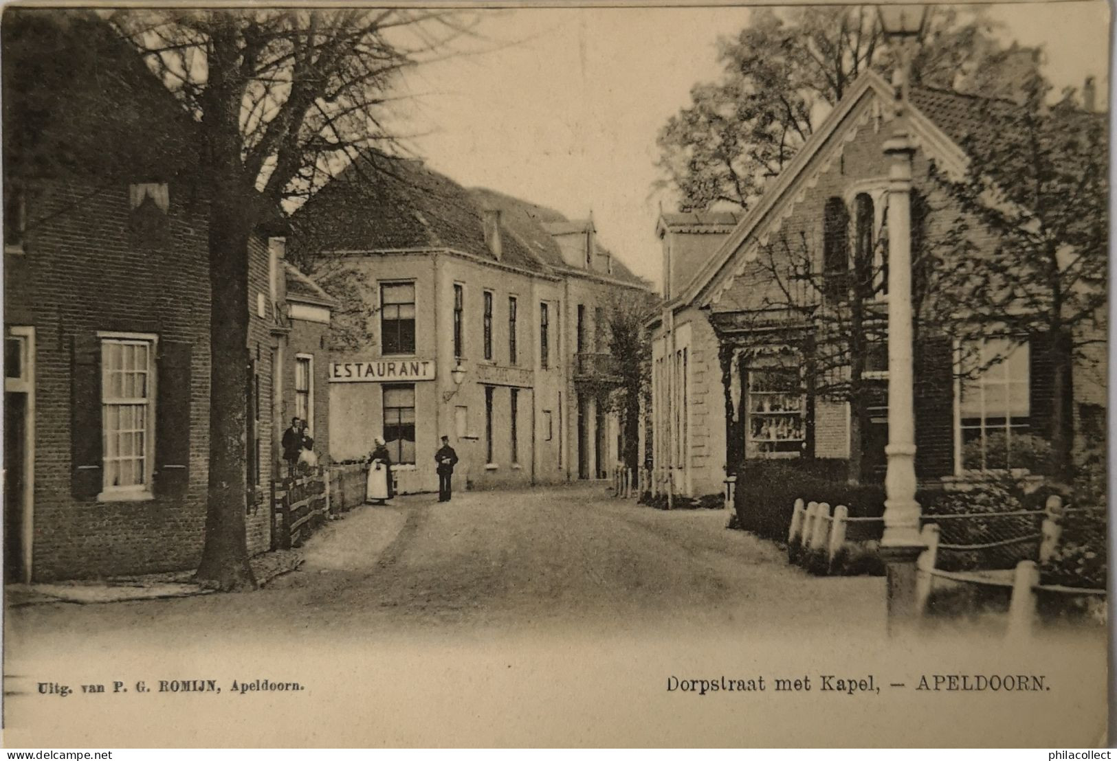 Apeldoorn // Dorpstraat Met Kapel (Restaurant) Ca 1900 Topkaart - Apeldoorn