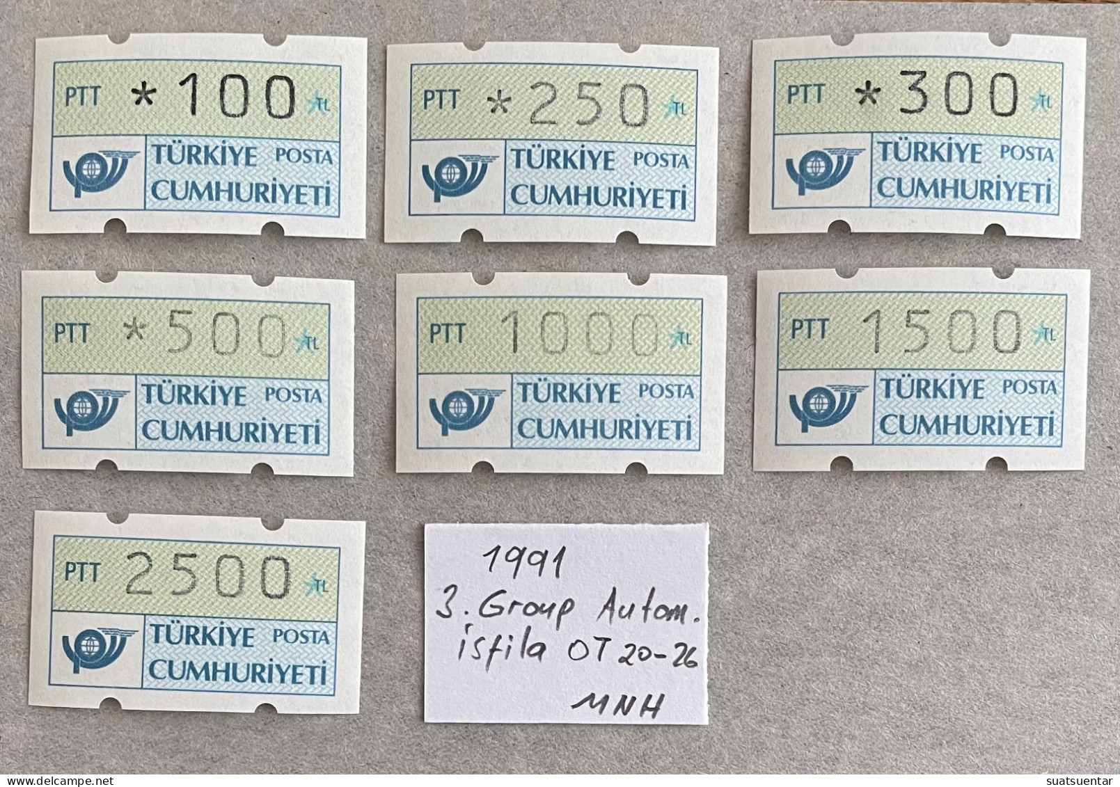 1991 3.Group Automaten Stamps Isfila OT 20-26 - Automatenmarken