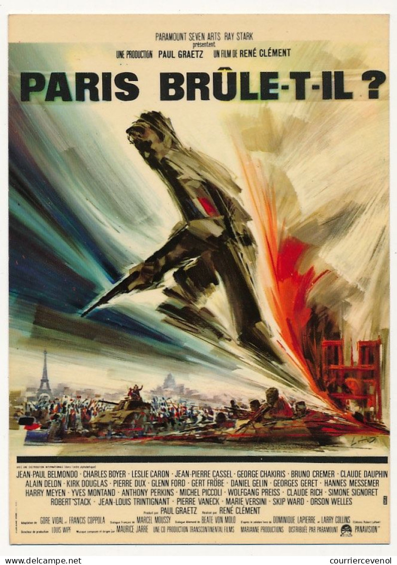 CPM - Reproduction D'affiche De Cinéma - Paris Brûle-t-il ? (Jean Paul Belmondo, Leslie Caron...) - Afiches En Tarjetas