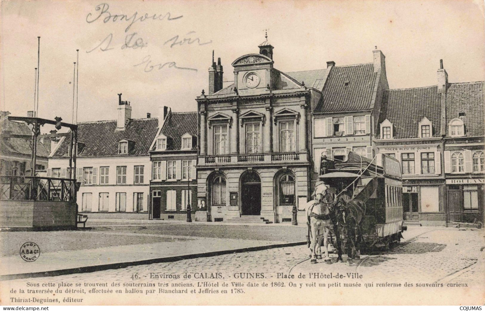 62 - GUINES - S14254 - Environs Calais - Place De L'Hôtel De Ville - Tramway -L23 - Guines