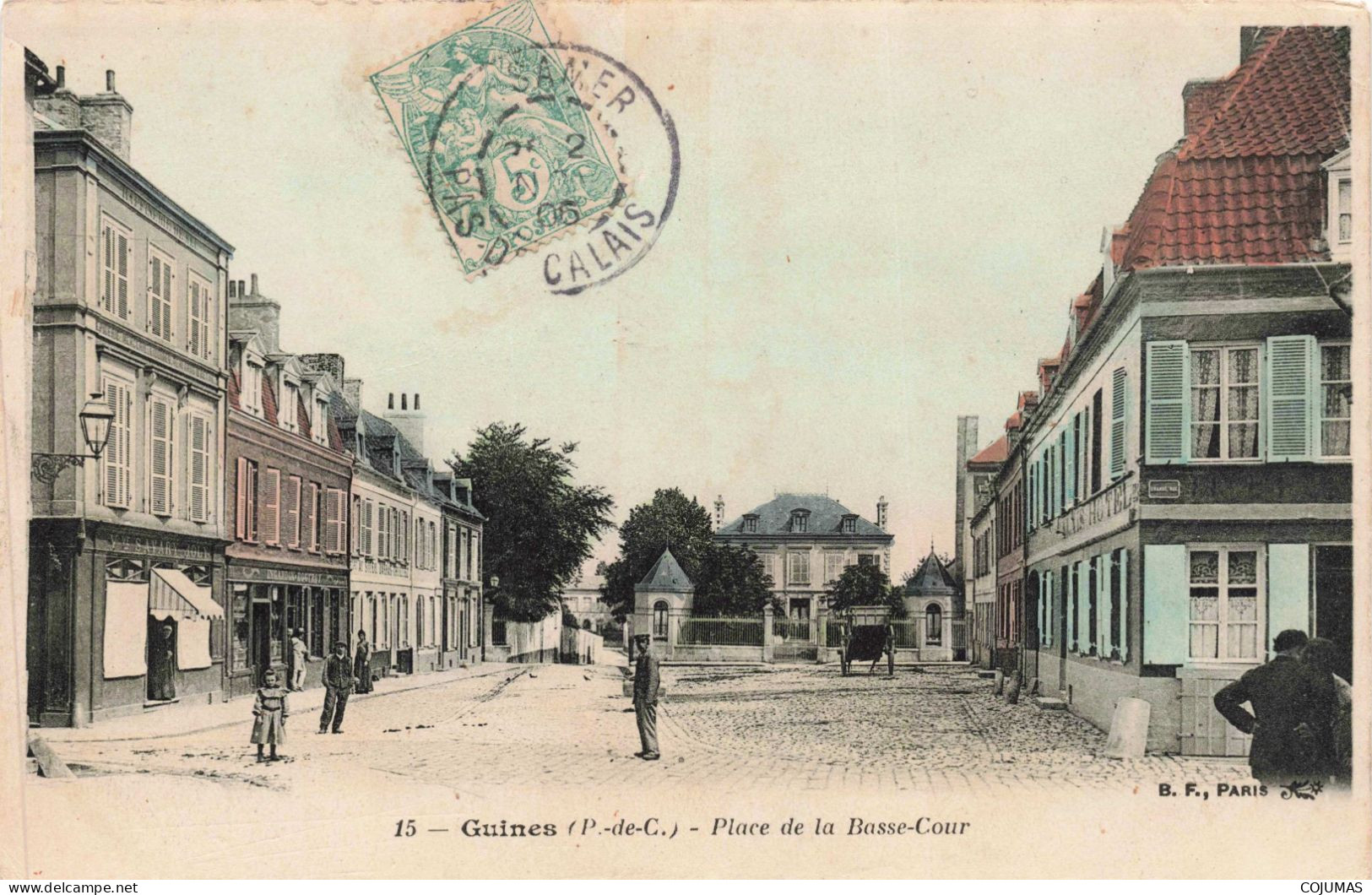 62 - GUINES - S14256 - Place De La Basse Cour Savary Joly Hôtel è En L'état -L23 - Guines