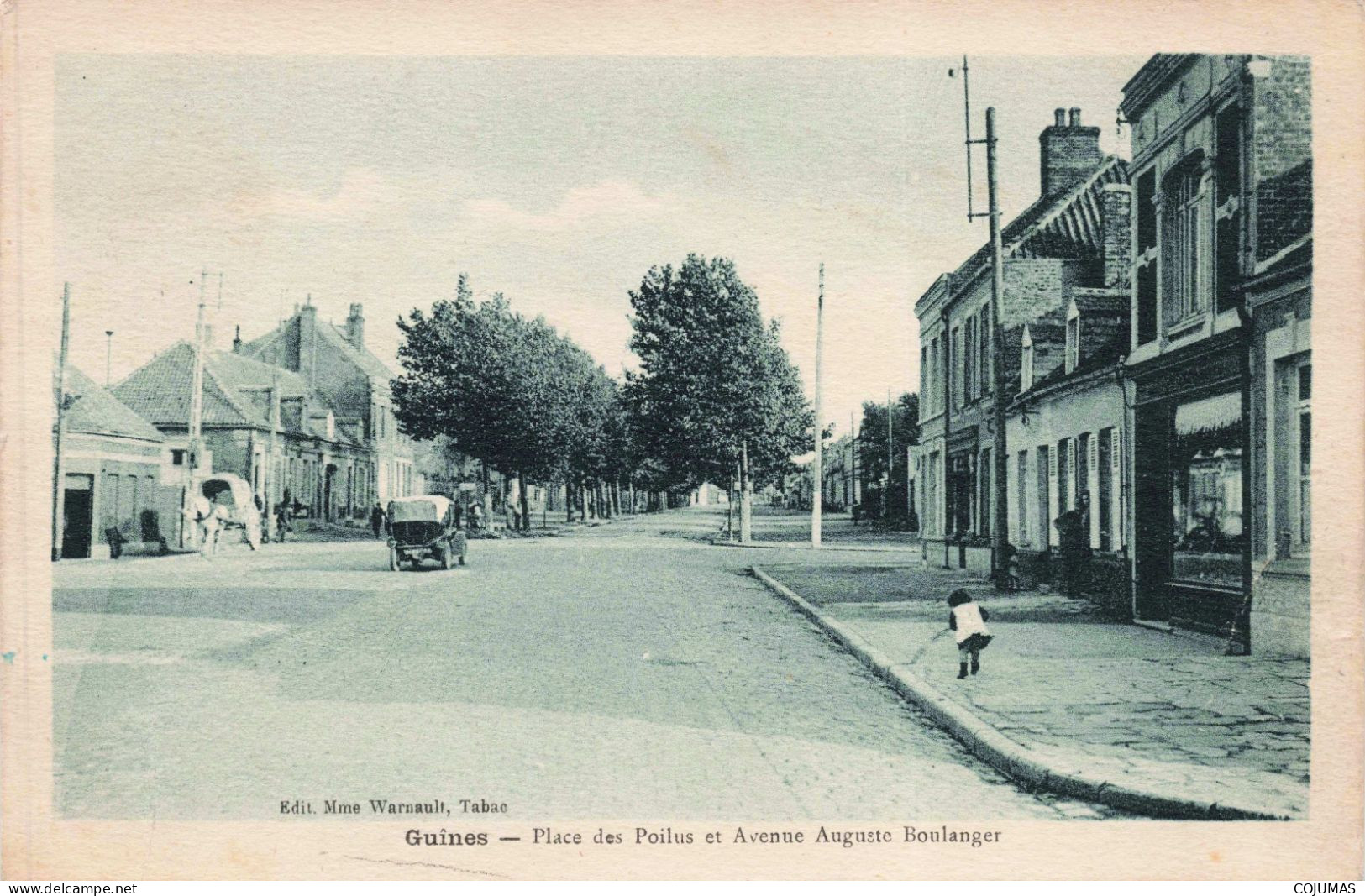 62 - GUINES - S14258 - Place Des Poilus Et Avenue Auguste Boulanger - Automobile -L23 - Guines