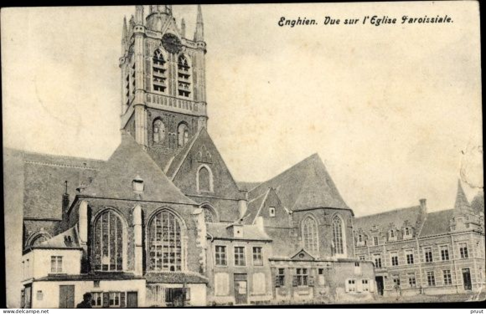 Enghien Eglise Paroissiale Vue Latérale Feldpost Duitse Soldaat Ww1 - Enghien - Edingen