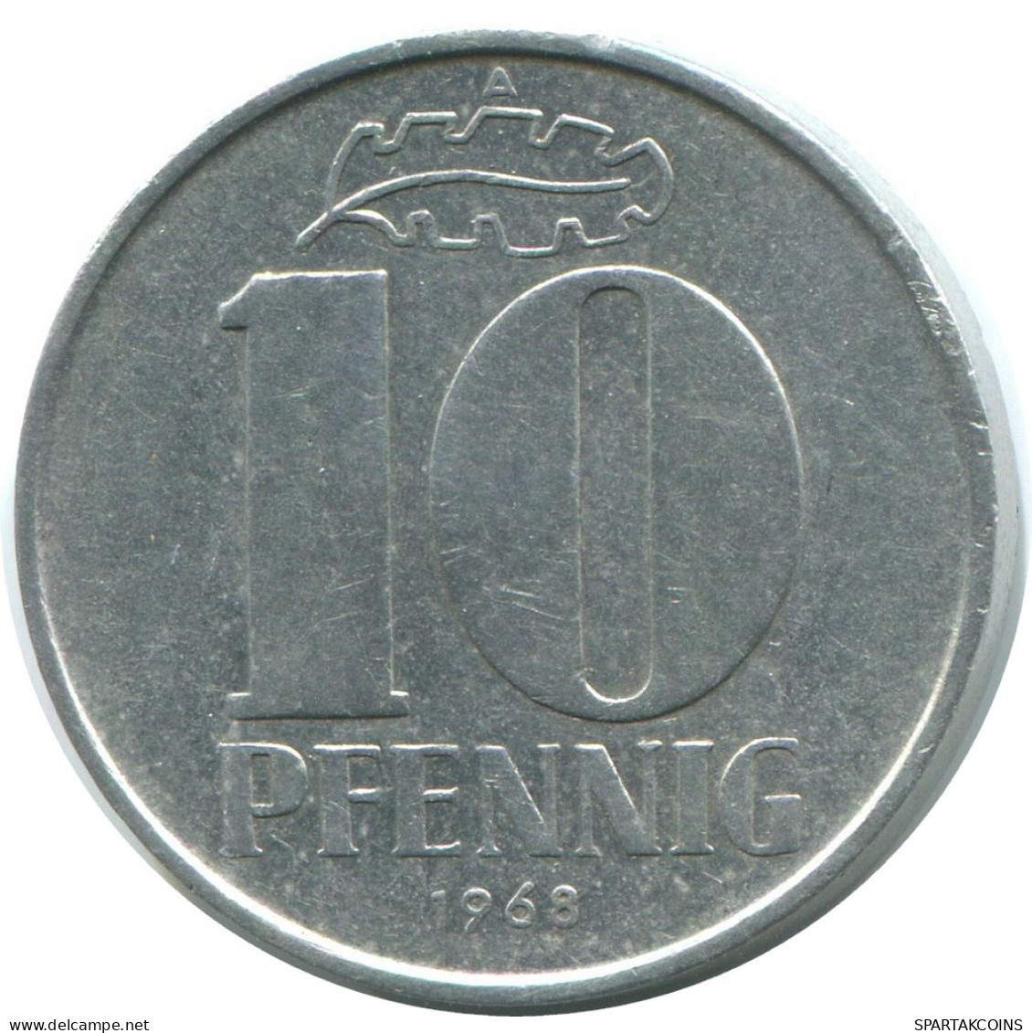 10 PFENNIG 1968 A DDR EAST DEUTSCHLAND Münze GERMANY #AE087.D - 10 Pfennig