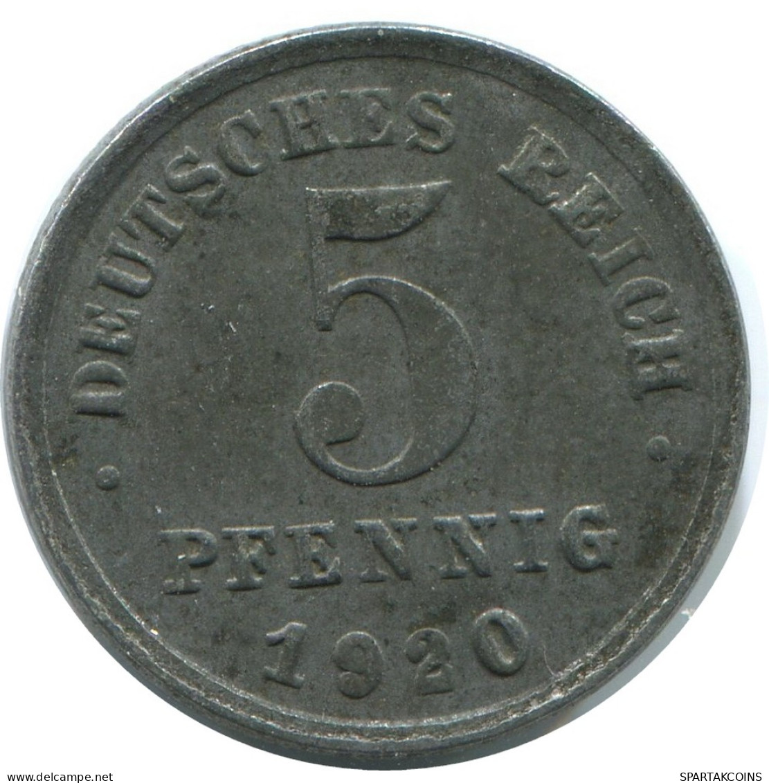 5 PFENNIG 1920 J DEUTSCHLAND Münze GERMANY #AE305.D - 5 Rentenpfennig & 5 Reichspfennig