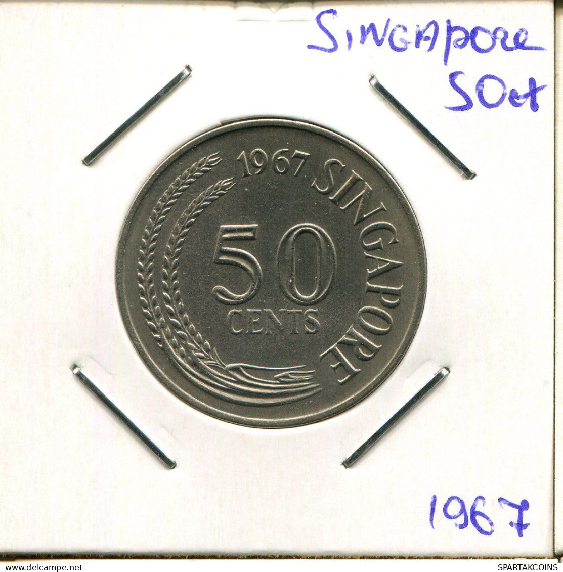 50 CENTS 1967 SINGAPUR SINGAPORE Münze #AR820.D - Singapour