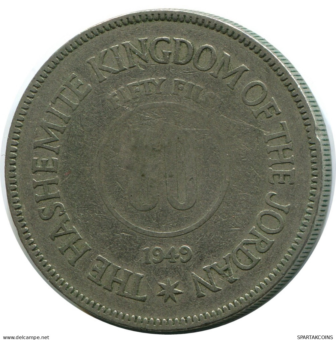 ½ DIRHAM / 50 FILS 1949 JORDAN Münze #AP065.D - Jordan